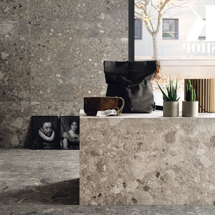 Pilt Põranda- ja seinaplaat Frammenta anthracite 60x60R LUC