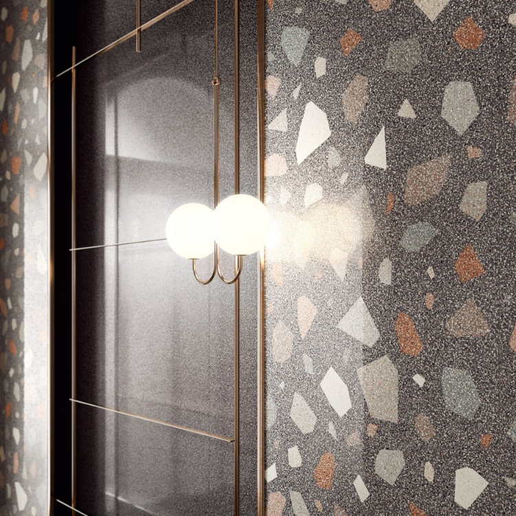 Pilt Põranda- ja seinaplaat NewDeco Palladian dark 90x90R LEV