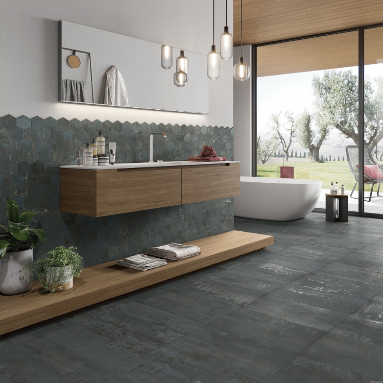 Pilt Portselanplaat Met Arch oxide mos esagono 30 x 34 cm